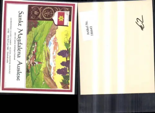 186643,Wein Sekt Reklame Flaschenetikett Sankt Magdalena Auslese