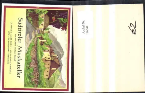 186644,Wein Sekt Reklame Flaschenetikett Südtiroler Muskateller