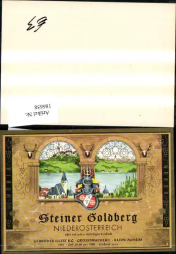 186658,Wein Sekt Reklame Flaschenetikett Steiner Goldberg Niederösterreich