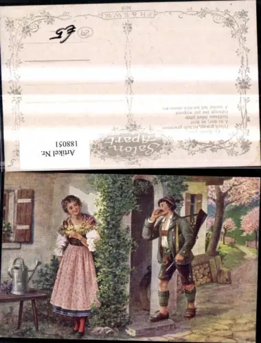 188051,Jagd Frau wartet a. Jäger v. Haus Gewehr