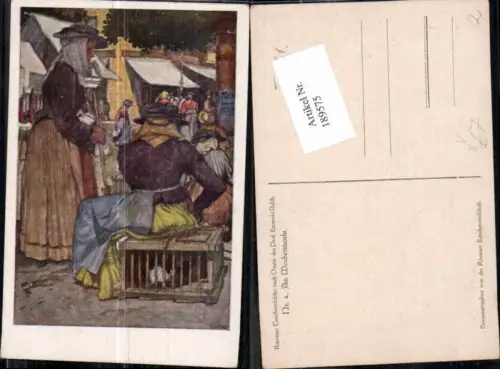 189575,Künstler AK Leopold Resch Kärntner Trachtenbilder Trachten Wochenmarkt Tracht