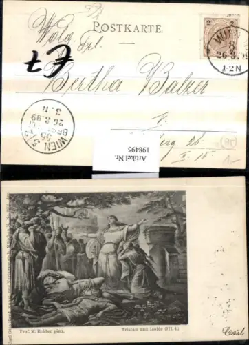 198495,Künstler AK M. Echter Tristan u. Isolde III/4 Leute pub Otto Hayd 3202