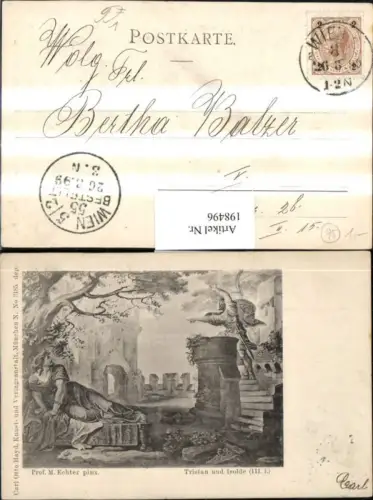198496,Künstler AK M. Echter Tristan u. Isolde III/1 pub Otto Hayd 3185