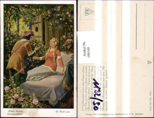 199149,Künstler AK O. Kubel Brüder Grimm Märchen Dornröschen Prinz Rosen