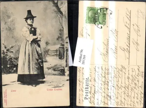 201269,Tiroler Trachten Lienz Österreich Frau i. Tracht m. Hut pub Stengel e Co 22410