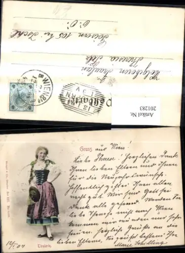 201283,Tiroler Tracht Österreich Frau m. Hut pub Stengel e Co 6108