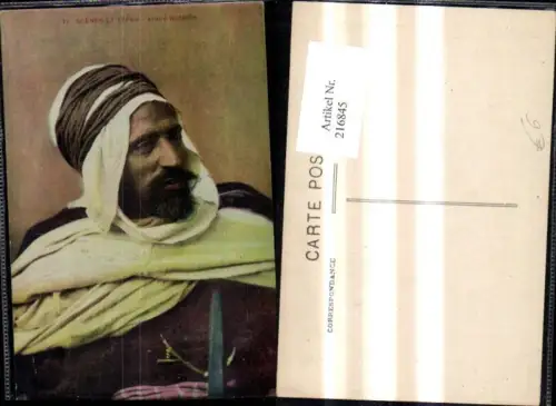 216845,Volkstypen Scenes et Types Arabe Notable Araber Mann m. Turban