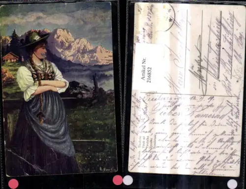 216852,Künstler Ak R. Bouda Tirolerin Tracht Volkstracht
