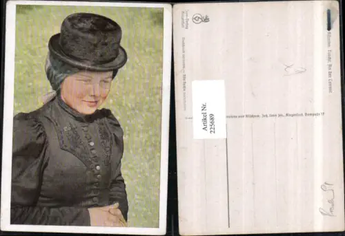 225689,Kärnten An d. Lavant Frau in Tracht Trachten Typen Portrait m. Hut