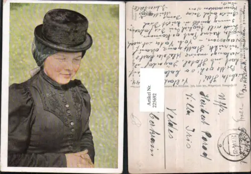 225692,Kärnten An d. Lavant Frau in Tracht Trachten Typen Portrait m. Hut