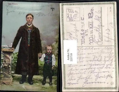 225718,Typy Polskie Polnische Tracht Trachten Typen Mann m. Kind