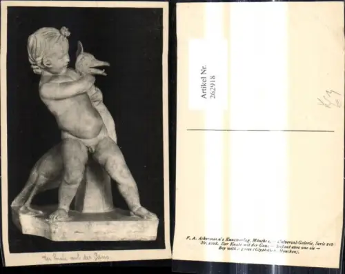 262918,Künstler Ak Märchen Sagen Der Knabe m. d. Gans pub F. A. Ackermann 210/2208