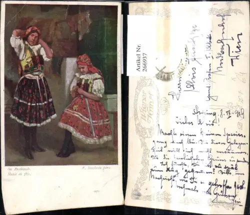 266937,Künstler Ak F. Swoboda Im Festkleide Frauen i. Tracht Ungarn