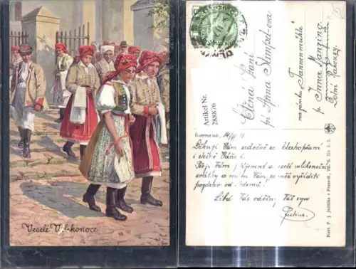 288876,Künstler Ak J. Jedlicka Trachten Tschechien