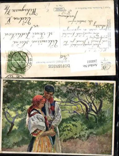 288881,Künstler Ak E. Kosy Paar i. Trachten