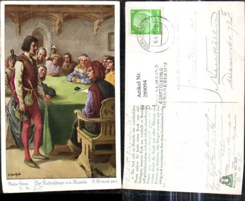 289094,Künstler Ak O. Herrfurth Brüder Grimm Der Rattenfänger v. Hameln Märchen