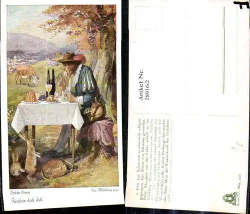 289162,Künstler Ak Georg Mühlberg Brüder Grimm Tischlein deck dich Märchen