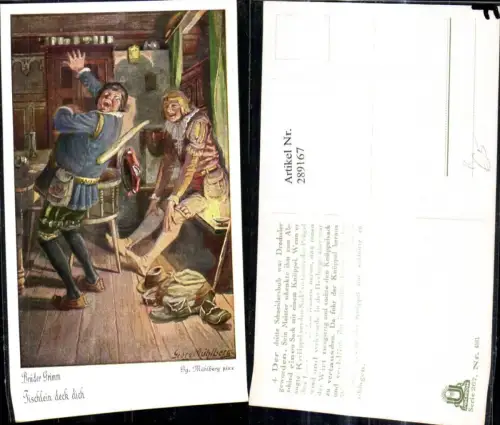 289167,Künstler Ak Georg Mühlberg Brüder Grimm Tischlein deck dich Märchen Knüppel
