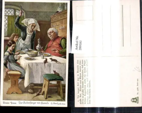 289181,Künstler Ak O. Herrfurth Brüder Grimm Der Rattenfänger von Hameln Märchen