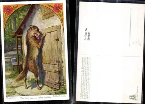 289186,Künstler Ak O. Herrfurth Brüder Grimm Der Wolf u. d. sieben Geißlein Märchen