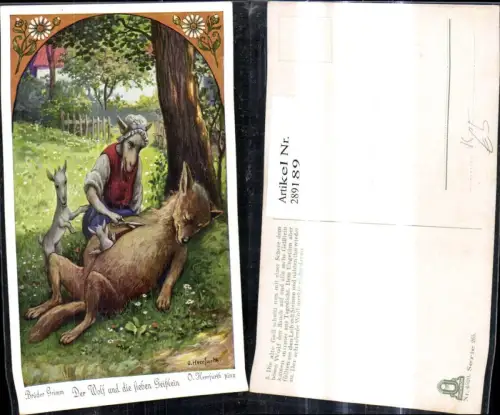 289189,Künstler Ak O. Herrfurth Brüder Grimm Der Wolf u. d. sieben Geißlein Märchen
