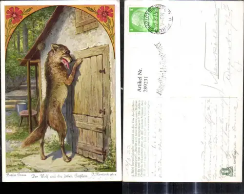 289231,Künstler Ak O. Herrfurth Brüder Grimm Der Wolf u. d. sieben Geißlein Märchen