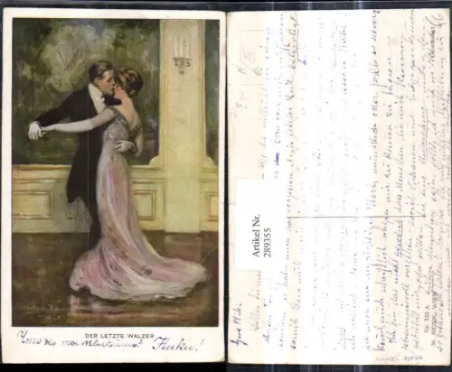 289355,Künstler Ak Clarence F. Underwood Paar tanzt Der Letzte Walzer Liebe