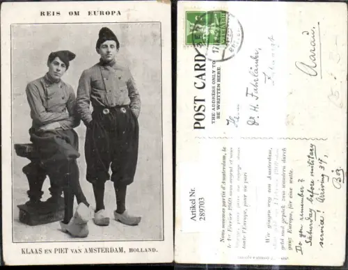 289703,Volkstypen Männer Holländer Holzschuhe Holland