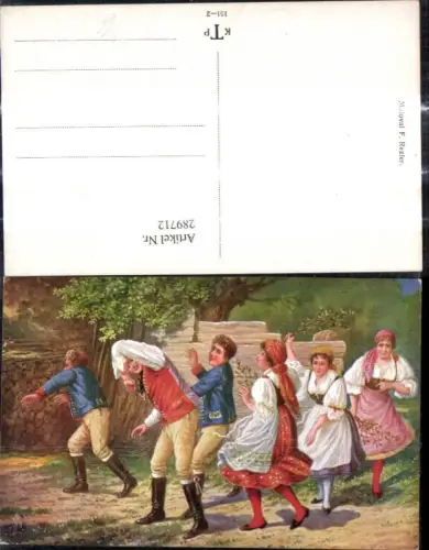 289712,Künstler Ak F. Rezler Frauen Männer Tracht
