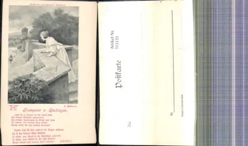 313135,Künstler Ak R. Hellmuth Trompeter v. Säckingen Märchen Sagen pub Paul Bayer B 341