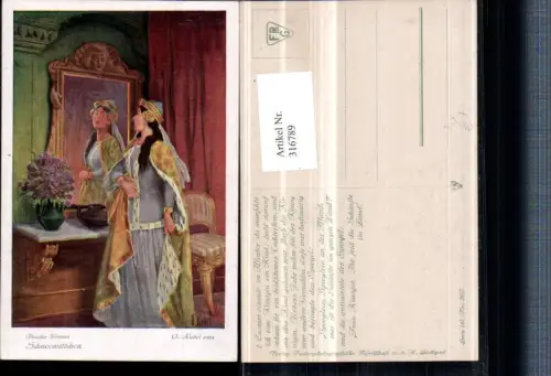 316789,Künstler AK O. Kubel Brüder Grimm Märchen Schneewittchen Königin Mantel Spiegel