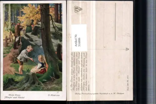 316806,Künstler AK O. Kubel Brüder Grimm Märchen Hänsel u. Gretel Wald Eltern Axt Korb
