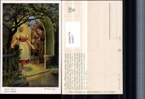 316817,Künstler AK O. Kubel Brüder Grimm Märchen Frau Holle Mädchen m. Kleid