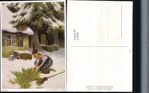 318588,Künstler AK Paul Hey Märchen Die drei Männlein im Walde Frau Beeren pub A. Ackermann 6056