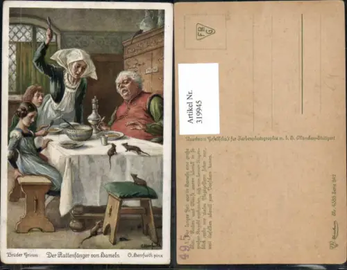 319945,Künstler Ak O. Herrfurth Der Rattenfänger v. Hameln Märchen