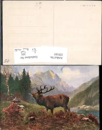 329185,Künstler Ak Heinrich Wertheim Röhrender Hirsch Wild Jagd pub B.K.W.I. 288/1