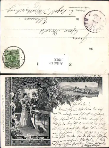 329331,Künstler Ak Trompeter v. Säckingen m. Frau Sagen Märchen