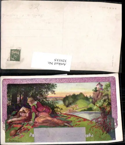 329335,Künstler Ak A. Welzl Walther v. d. Vogelweide Frau Sagen Märchen pub B.K.W.I. 213/3