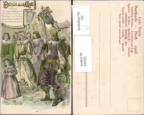 329352,Präge Litho Trompeter v. Säckingen Behüt dich Gott Sagen Märchen