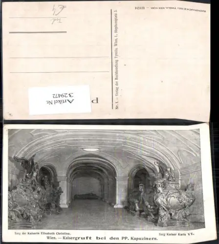 329472,Sarg d. Kaiserin Elisabeth Christine Sark Kaiser Karl VI Wien Kaisergruft Tod