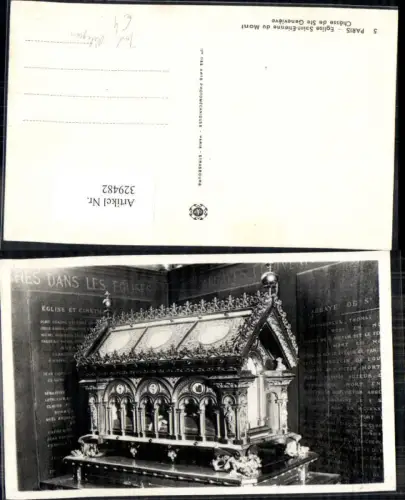 329482,Foto Ak Paris Eglise Saint Etienne du Mont Chasse de Ste Genevieve Grab Religion Tod
