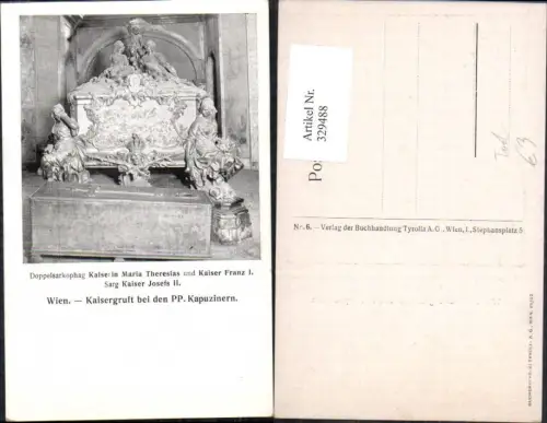 329488,Tod Wien Kaisergruft Doppelsarkophag Kaiserin Maria Theresia u. Kaiser Franz I Sarg Kaiser Josef II
