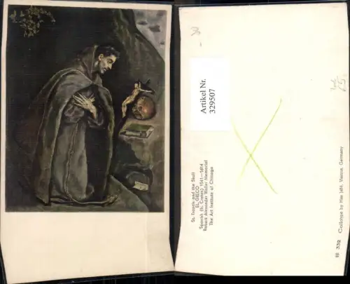 329507,Künstler Ak St Francis and the Skull El Greco Robert Alexander Waller Memorial Tod