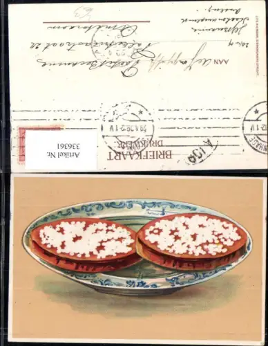336361,Präge Litho Teller m. Keksen Kuchen Essen