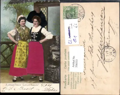 336533,Präge Material Ak Seide Elsässer Tracht Costume Alscien Frauen Kopftuch