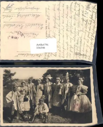 336546,Foto Ak Moravske kroje Lanzhot Tracht Tschechien Gruppenbild Kopfschmuck