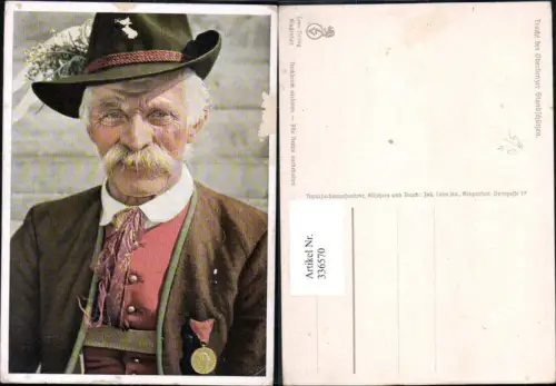 336570,Tracht Mann i. Tracht d. Oberlienzer Standschützen Oberlienz