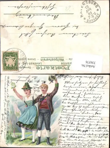 336576,Litho Paar i. Tracht