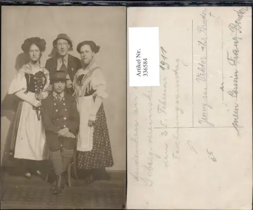 336584,Foto Ak Paare i. Tracht Gebirgsvereinkränzchen Fasching 1911