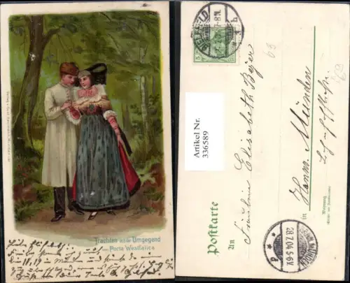 336589,Künstler Litho Trachten a. d. Umgegend v. Porta Westfalica